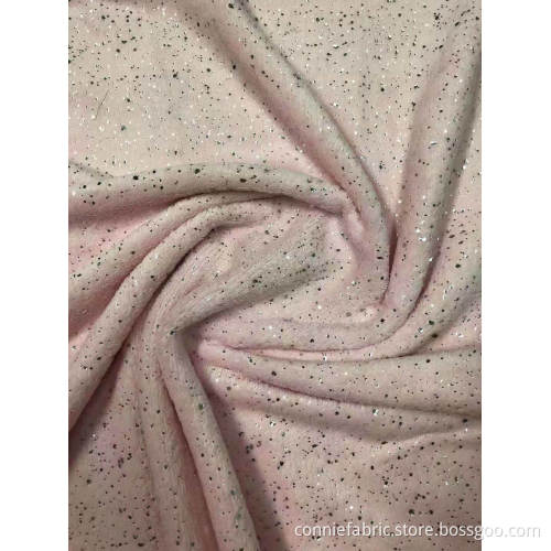 100%Polyester Coral Fleece with Sprikle Gold Fabric